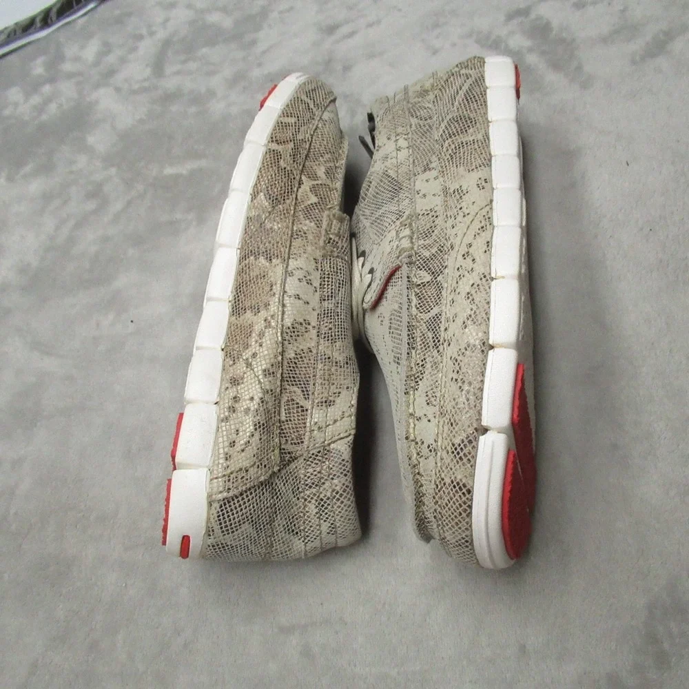 Crocs‎ Mens 8 Boat Shoes White Snakeskin Graphic Light Lace Up Casual RARE NEW